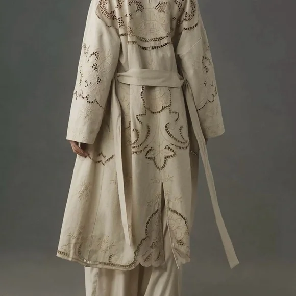 Anthropologie Avec Les Filles Cream Trench Coat - Picture 3 of 3